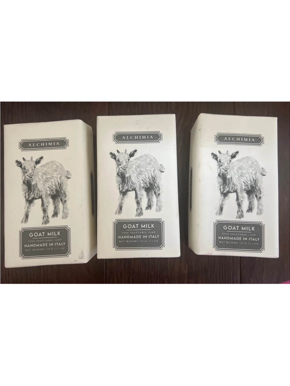 3x Alchimia Goat Milk Body Bar Soap  Handmade Made in Italy 10.5 oz